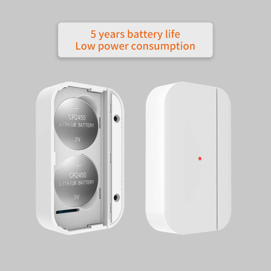 sensore-magnetico-batteria-lunga-durata-5-anni.jpg Dettaglio batteria a lunga durata fino a 5 anni del sensore magnetico ACW-S20